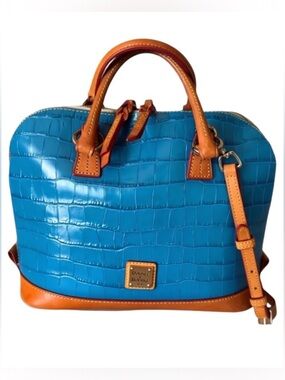 Dooney & Bourke Croc Embossed Domed Satchel with extra strap included